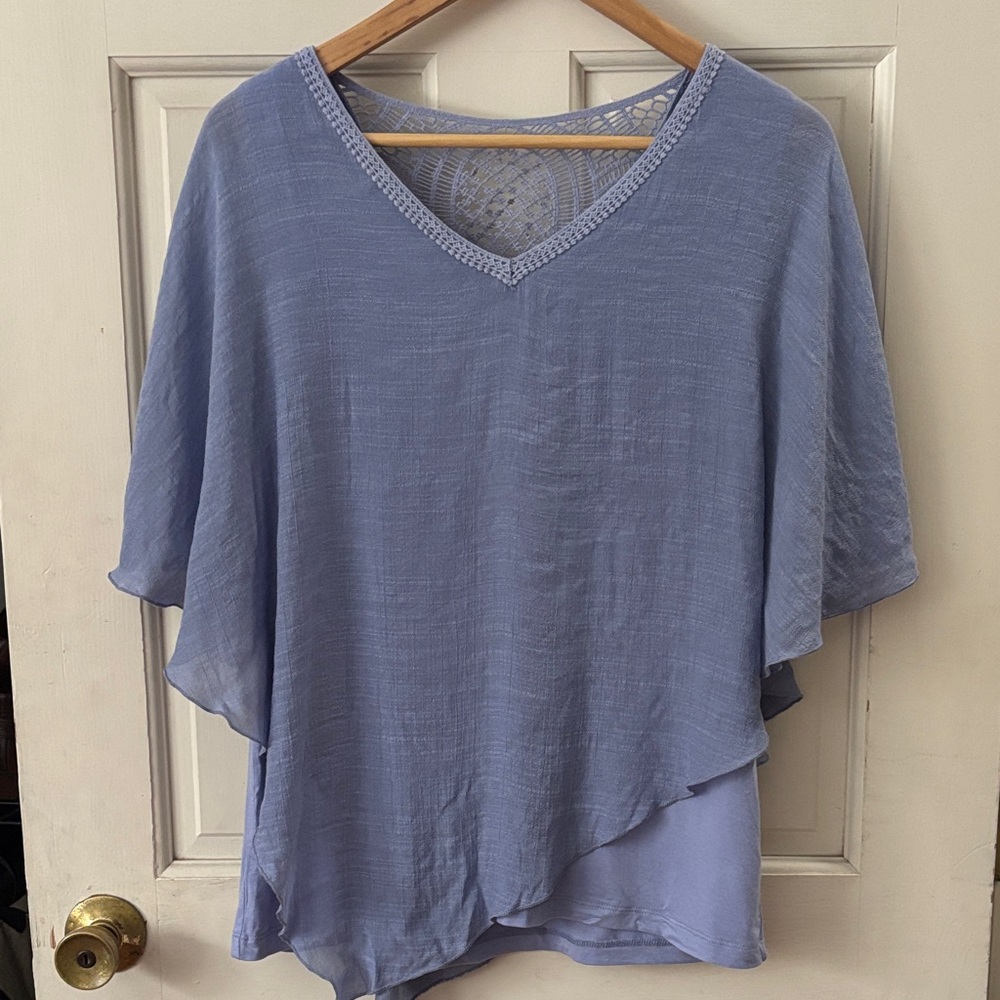 AB Studio Light Purple V-Neck Blouse